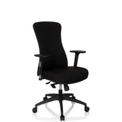Schwarzer Profi-Bürostuhl OFFICE XT PRO mit Armlehnen und Rollenkreuz von hjh OFFICE