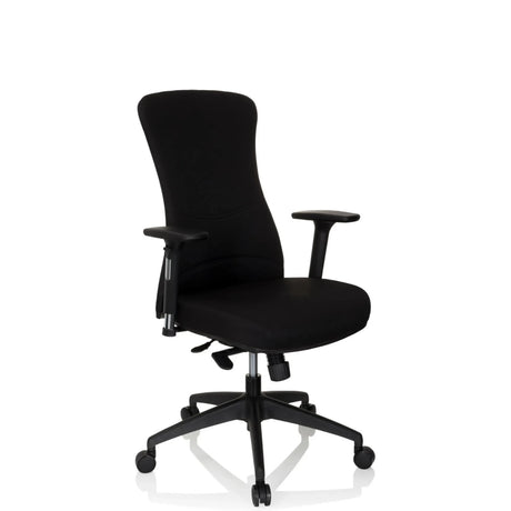 Schwarzer Profi-Bürostuhl OFFICE XT PRO mit Armlehnen und Rollenkreuz von hjh OFFICE