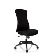 Schwarzer Profi-Bürostuhl OFFICE XT mit Stoffbezug und fünf Rollen von hjh OFFICE