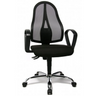 Homeoffice-Bürostuhl OPEN POINT  P SOMO AL.B2(B) in Schwarz mit Netzrückenlehne und glänzendem Fußkreuz von Topstar