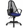 Profi-Bürostuhl Open Point SY B2 mit blauem Sitzpolster, schwarzem Netzrücken und Armlehnen von Topstar