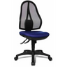 Homeoffice-Bürostuhl Open Point SY mit blauem Sitzpolster und schwarzem Netzrücken von Topstar