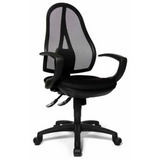 Profi-Bürostuhl Open Point SY Q3 in Schwarz mit Netzrückenlehne und Armlehnen von Topstar