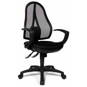 Profi-Bürostuhl Open Point SY Q3 in Schwarz mit Netzrückenlehne und Armlehnen von Topstar