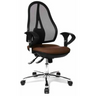 Profi-Bürostuhl Open Point SY U2 mit brauner Sitzfläche, schwarzem Netzrücken und Armlehnen von Topstar