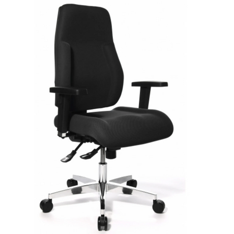 Schwarzer Profi-Bürostuhl P91 AL.G3 mit Armlehnen und glänzendem Sternfuß von Topstar
