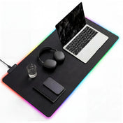 Schreibunterlage Padflux Game in Schwarz mit farbigem LED-Rand und Laptop von hjh OFFICE