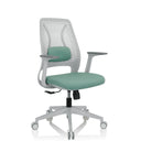 Homeoffice-Bürostuhl PARFERIO W in Mint mit weißem Gestell und Netzrückenlehne von hjh OFFICE