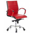 Roter Profi-Chefsessel PARMA 10 mit glänzenden Chromelementen und Armlehnen von hjh OFFICE