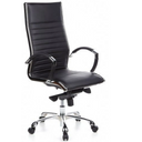 Profi-Chefsessel PARMA 20 mit schwarzem Kunstlederbezug und glänzenden Chromelementen von hjh OFFICE