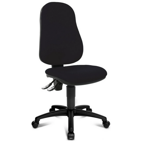 Schwarzer Home-Office-Bürostuhl POINT 60 mit Stoffbezug und Rollenfußkreuz von Topstar