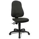 Homeoffice-Bürostuhl POINT 60 mit anthrazitfarbenem Stoffbezug und Rollenfußkreuz von Topstar