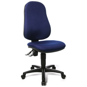 Homeoffice-Bürostuhl POINT 60 mit dunkelblauem Stoffbezug und schwarzem Fußkreuz von Topstar