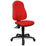 Homeoffice-Bürostuhl POINT 60 mit rotem Stoffbezug und schwarzem Fußkreuz auf Rollen von Topstar