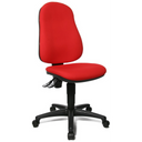 Homeoffice-Bürostuhl POINT 60 mit rotem Stoffbezug und schwarzem Fußkreuz auf Rollen von Topstar