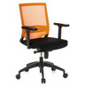 Profi-Bürostuhl PORTO BASE in Schwarz und Orange mit Netzrückenlehne und Armlehnen von hjh OFFICE