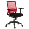 Profi-Bürostuhl PORTO BASE mit rot-schwarzem Netzbezug und schwarzen Armlehnen von hjh OFFICE