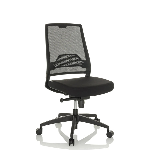 Profi-Bürostuhl PORTO ECO I in Schwarz mit Netzrückenlehne und gepolsterter Sitzfläche von hjh OFFICE