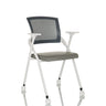Grauer Klappstuhl PRIORITY II W PU mit Netzrückenlehne, Armlehnen und Rollen von hjh OFFICE