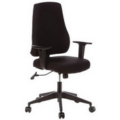 Schwarzer Profi-Bürostuhl PRO-TEC 100 mit Armlehnen und Rollenkreuz von hjh OFFICE