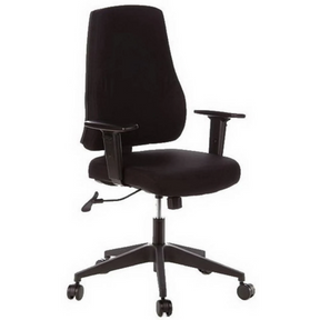 Schwarzer Profi-Bürostuhl PRO-TEC 100 mit Armlehnen und Rollenkreuz von hjh OFFICE