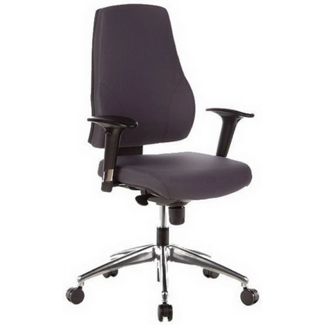 Profi-Bürostuhl PRO-TEC 200 in Anthrazit mit Armlehnen und poliertem Fußkreuz von hjh OFFICE
