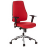 Roter Profi-Bürostuhl PRO-TEC 200 mit schwarzen Armlehnen und glänzendem Fußkreuz von hjh OFFICE