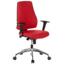 Roter Profi-Bürostuhl PRO-TEC 200 mit schwarzen Armlehnen und glänzendem Fußkreuz von hjh OFFICE