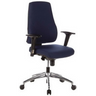 Profi-Bürostuhl PRO-TEC 200 mit dunkelblauem Bezug, Armlehnen und Sternfuß aus Metall von hjh OFFICE