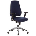 Profi-Bürostuhl PRO-TEC 200 mit dunkelblauem Bezug, Armlehnen und Sternfuß aus Metall von hjh OFFICE