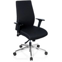 Profi-Bürostuhl PRO-TEC 250 in Schwarz mit Armlehnen und silbernem Sternfuß auf Rollen von hjh OFFICE