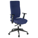 Profi-Bürostuhl PRO-TEC 300 mit dunkelblauem Stoffbezug, Armlehnen und Rollenfußkreuz von hjh OFFICE