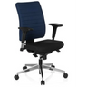 Profi-Bürostuhl PRO-TEC 350 in Blau und Schwarz mit Armlehnen und Aluminium-Fußkreuz von hjh OFFICE