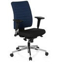 Profi-Bürostuhl PRO-TEC 350 in Blau und Schwarz mit Armlehnen und Aluminium-Fußkreuz von hjh OFFICE