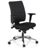 Profi-Bürostuhl PRO-TEC 350 mit schwarzem Bezug, Armlehnen und einem silbernen Fußkreuz von hjh OFFICE