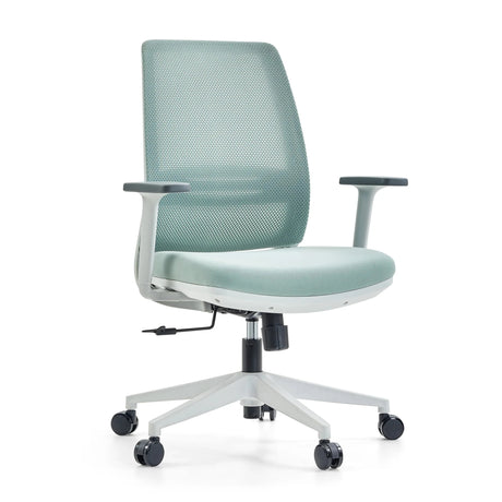 Homeoffice-Bürostuhl PROFONDO ECO W in Mint mit Netzrückenlehne und weißem Gestell von hjh OFFICE