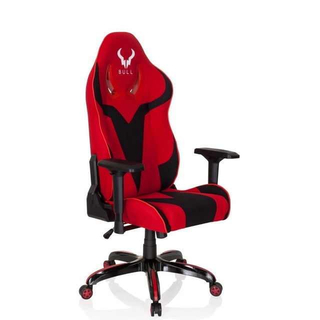 Gamingstuhl PROMOTER II in Schwarz-Rot mit Armlehnen und fünf Rollen von hjh OFFICE