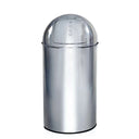 Mülleimer PUSH 50L aus glänzendem Chrom mit Push-Deckel von hjh OFFICE
