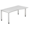 Weißer Schreibtisch QUEO 18 S mit höhenverstellbaren Beinen und einer großen Arbeitsfläche von hjh OFFICE PRO