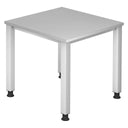 Grauer, höhenverstellbarer Schreibtisch QUEO 8 S mit quadratischer Platte von hjh OFFICE PRO