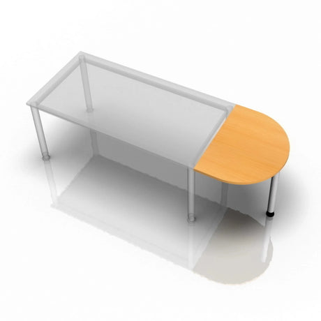 Ansatztisch RA60 / RA80 / RA160 in Buche-Optik mit einer halbkreisförmigen Tischplatte von hjh OFFICE PRO
