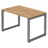 Höhenverstellbarer Schreibtisch REGO 12 G in Asteiche mit grauem Metallgestell von hjh OFFICE PRO