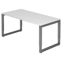 Höhenverstellbarer Schreibtisch REGO 16 G mit weißer Tischplatte und graphitfarbenem Untergestell von hjh OFFICE PRO
