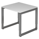 Höhenverstellbarer Schreibtisch REGO 8 G in Grau und Graphit mit quadratischer Platte von hjh OFFICE PRO