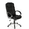 Schwarzer Home-Office-Chefsessel RELAX BY155 mit Kunstlederbezug und silberfarbenem Fußkreuz von MyBuero