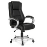Schwarzer Gamingstuhl RELAX CL180 mit Kunstlederbezug und silberfarbenen Armlehnen von MyBuero