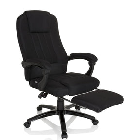 Schwarzer Homeoffice Chefsessel RELAX CL190 mit integrierter Fußstütze und Armlehnen von MyBuero