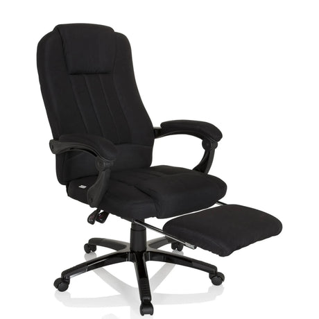 Schwarzer Homeoffice Chefsessel RELAX CL190 mit integrierter Fußstütze und Armlehnen von MyBuero