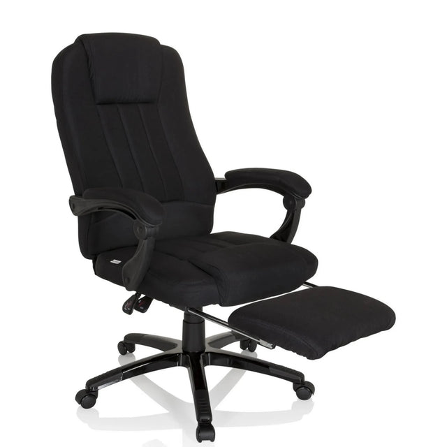 Schwarzer Homeoffice Chefsessel RELAX CL190 mit integrierter Fußstütze und Armlehnen von MyBuero
