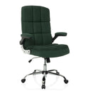 Grüner Home-Office-Chefsessel RELAX WD 100 mit Cord-Bezug, Armlehnen und glänzendem Fußkreuz von MyBuero